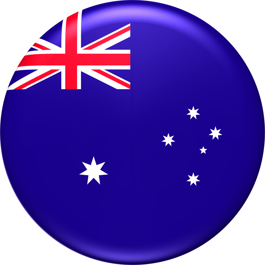 Australia flag 3D rendering circle glossy