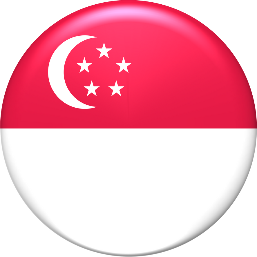 Singapore flag 3D rendering circle glossy