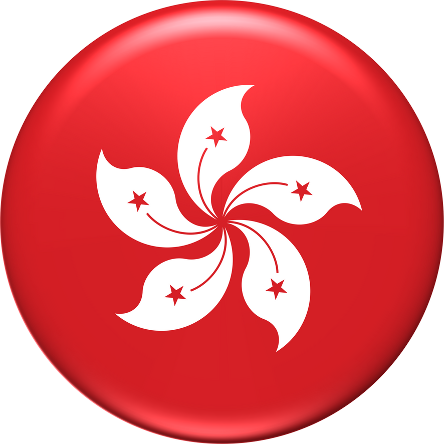Hong Kong flag 3D rendering circle glossy