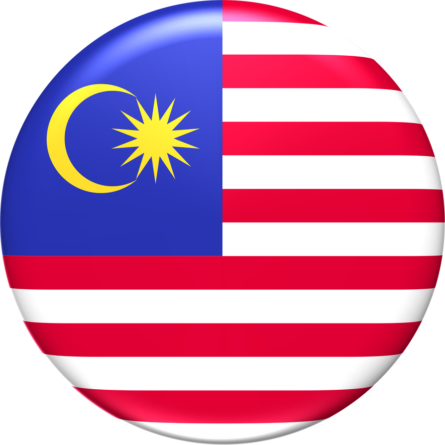Malaysia flag 3D rendering circle glossy
