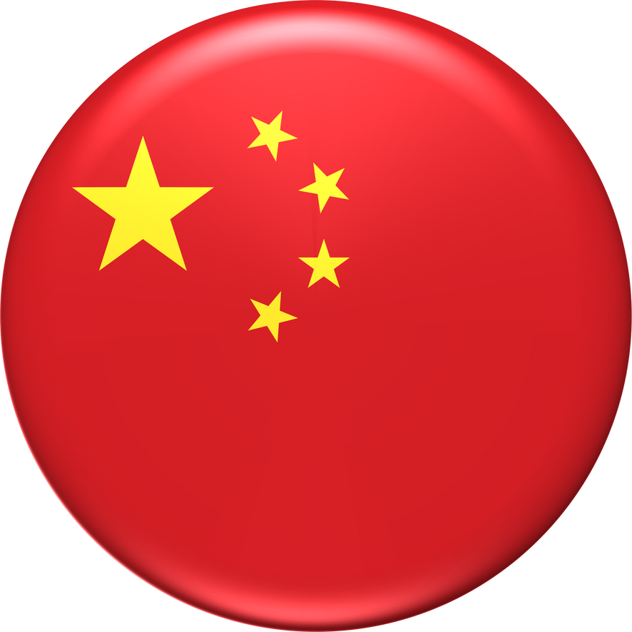 China flag 3D rendering circle glossy