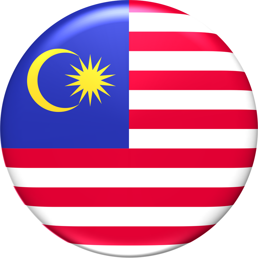 Malaysia flag 3D rendering circle glossy